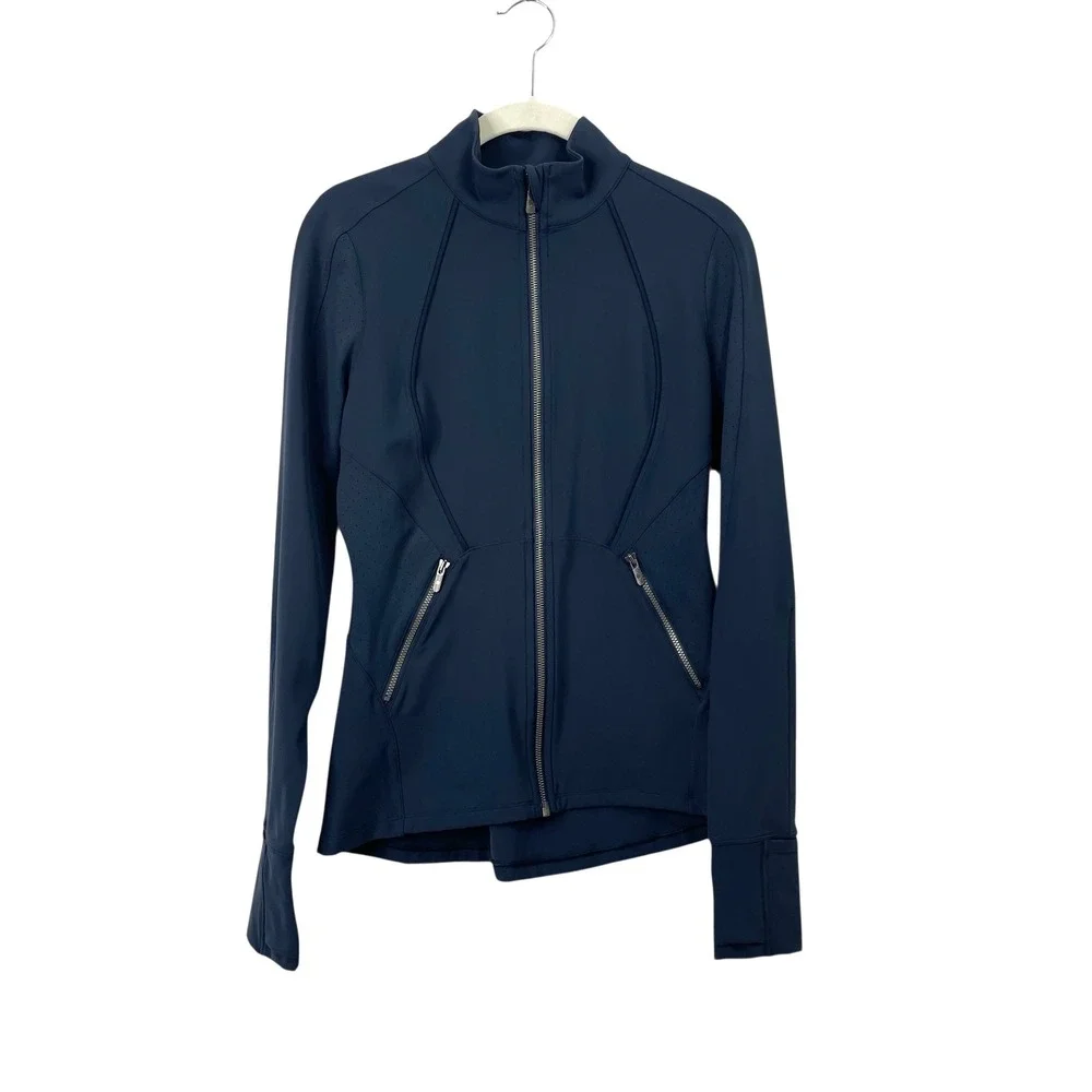 Lululemon Sleek Essentials zip up Jacket Size 6 Nocturnal‎ Teal